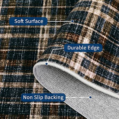 Modern Runner Rug, Non-Slip Washable Kitchen Runners, Low Pile Non-Shedding Floor Carpet
