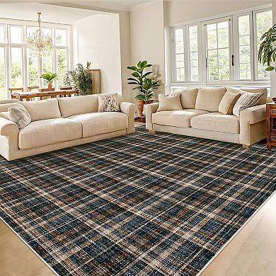 Modern Runner Rug, Non-Slip Washable Kitchen Runners, Low Pile Non-Shedding Floor Carpet