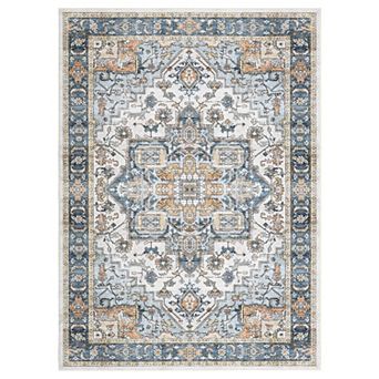 Large Washable Area Rugs for Living Room - Non-Slip Low Pile, Machine Washable Throw Rug, Home Decor