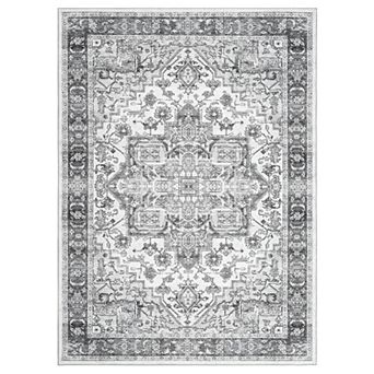 Large Washable Area Rugs for Living Room - Non-Slip Low Pile, Machine Washable Throw Rug, Home Decor