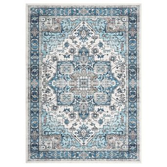 Large Washable Area Rugs for Living Room - Non-Slip Low Pile, Machine Washable Throw Rug, Home Decor
