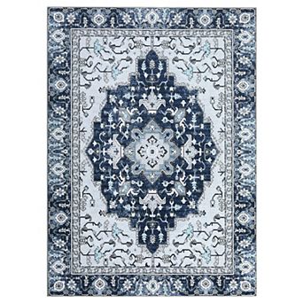 Boho Printed Area Rug,Large Soft Washable Area Rug,Distressed Pattern Carpet Rugs,Non-Slip,Foldable