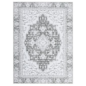 Boho Printed Area Rug,Large Soft Washable Area Rug,Distressed Pattern Carpet Rugs,Non-Slip,Foldable