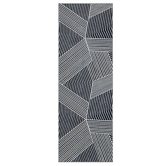 Washable Geometric Hexagon Area Rug, Non-Slip Low Pile Striped Carpet Throw for Living Room Bedroom