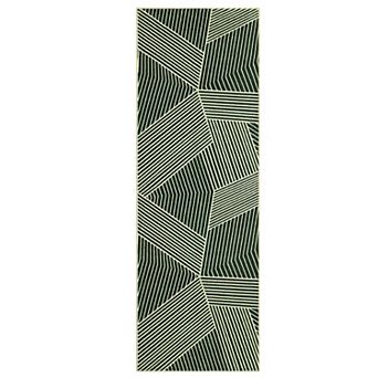 Washable Geometric Hexagon Area Rug, Non-Slip Low Pile Striped Carpet Throw for Living Room Bedroom