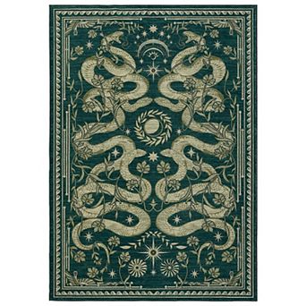 Washable Snake Area Rug Non-Slip Carpet for Living Room, Bedroom, Kitchen Mat, Forest Animal Decor