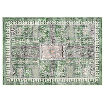 Machine Washable Rug Vintage Area Rug Non Slip Non Shedding Rugs for Living Room Bedroom Study Room