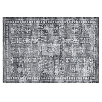 Machine Washable Rug Vintage Area Rug Non Slip Non Shedding Rugs for Living Room Bedroom Study Room