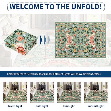 lxt-Machine Washable Rug Non Slip Rug Butterfly Foldable Carpet for Living Room
