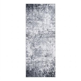 Modern Abstract Washable Runner Rug, Soft Non-Slip Low Pile Carpet for Bedroom Hallway Entryway