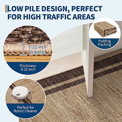 Modern Area Rug Machine Washable Carpet,Soft Low Pile Foldable Floor Carpet for Living Room Bedroom