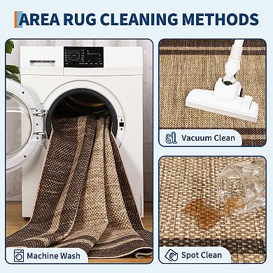 Modern Area Rug Machine Washable Carpet,Soft Low Pile Foldable Floor Carpet for Living Room Bedroom