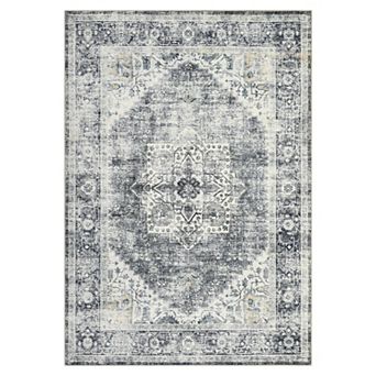 Boho Area Rug Machine Washable Rug Non Shedding Rugs Vintage Foldable Carpet for Living Room Bedroom