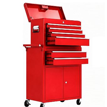 8-Drawer Rolling Tool Chest with Wheels, Lockable Garage & Workshop Steel Toolbox