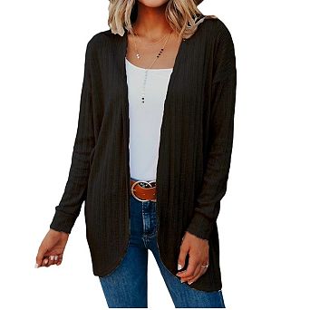 Women's Open Front Sweater Cardigan Casual Lightweight Long Sleeve Loose Fit Knit Jacket