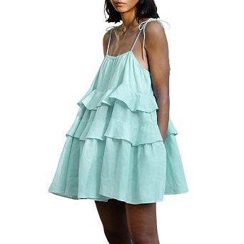 Women's Cocktail Ruffle Tiered Formal Graduation Party Mini Dress