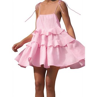Women's Cocktail Ruffle Tiered Formal Graduation Party Mini Dress