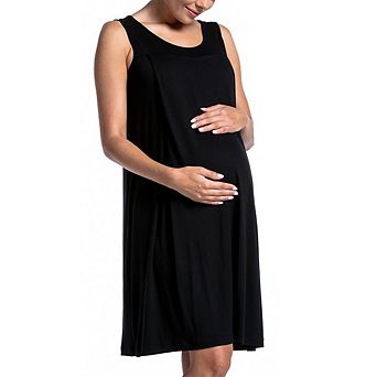Womens Maternity Midi Tank Dress Sleeveless Crewneck Breastfeeding Loose Dresses for Baby Shower