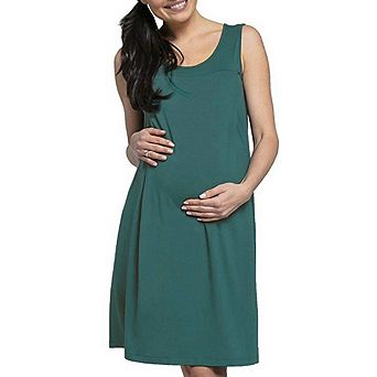 Womens Maternity Midi Tank Dress Sleeveless Crewneck Breastfeeding Loose Dresses for Baby Shower