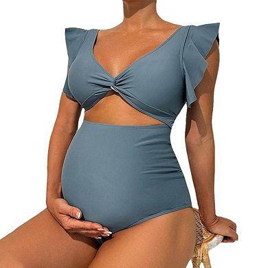 Women's Cutout Twist Maternity One‑Piece Swimsuit