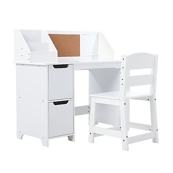 Space Saving Kids Learning Desk Set with Storage Cabinet Study Furniture for Bedroom Classroom