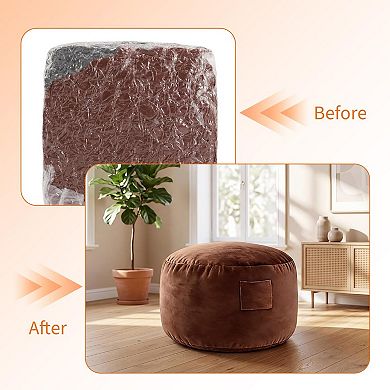 Memory Foam Bean Bag Bed Oversized Convertible Beanbag for Adults, Velvet Washable Cover
