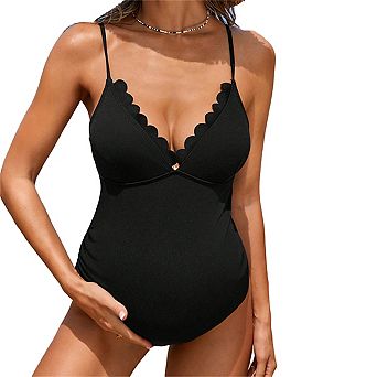 Maternity Swimsuit for Women One Piece Swimsuits Pregnancy Swimwear Spaghetti Straps Adjustable