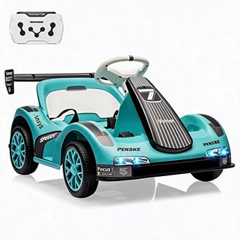Kids Electric Ride On Go Kart, 6V Battery Powered 4 Wheels Car with Parent Remote, 2MPH Speed