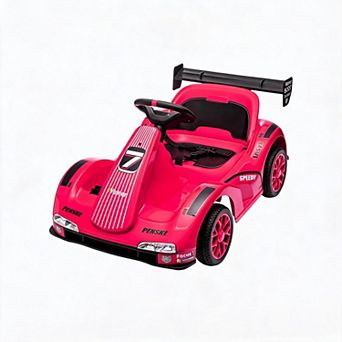 Kids Electric Ride On Go Kart, 6V Battery Powered 4 Wheels Car with Parent Remote, 2MPH Speed