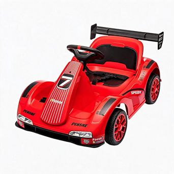 Kids Electric Ride On Go Kart, 6V Battery Powered 4 Wheels Car with Parent Remote, 2MPH Speed