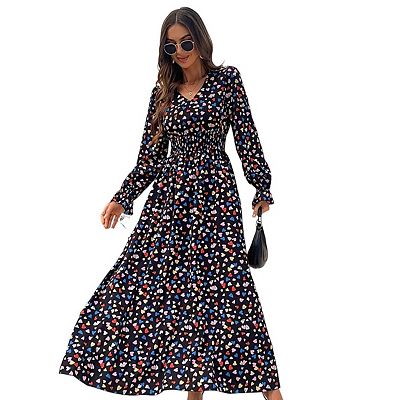 long sleeve maxi dress holiday Blue Planet | Amie's Knit Long Sleeve Maxi Vacation Dress