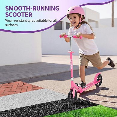 Folding 2 Wheel Kick Scooter, 8 Inch Large Wheels with Height Adjustable Handlebar