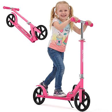 Folding 2 Wheel Kick Scooter, 8 Inch Large Wheels with Height Adjustable Handlebar