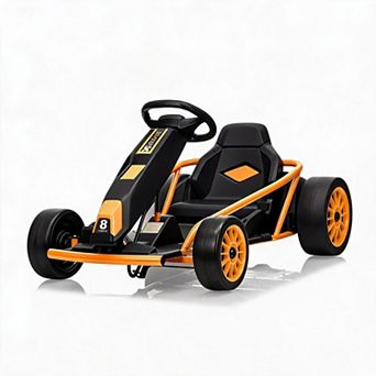 8.1MPH Fast Kids Go Kart, 24V 9Ah Electric Racing Car with Power Display Lockable Drift Mode