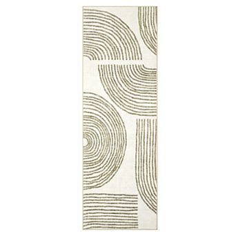 Modern Abstract Washable Area Rug, Thin Non-Slip Throw Floor Mat for Living Room Bedroom Dining Room