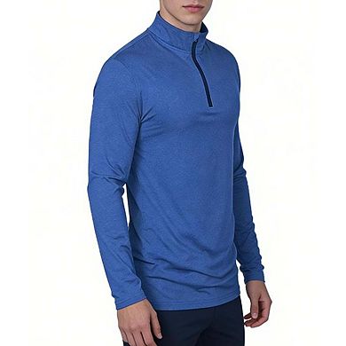 Men’s Quarter Zip Long Sleeve Performance Sun Shirt Quick Dry Pullover