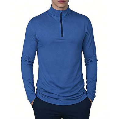 Men’s Quarter Zip Long Sleeve Performance Sun Shirt Quick Dry Pullover
