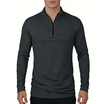 Men’s Quarter Zip Long Sleeve Performance Sun Shirt Quick Dry Pullover