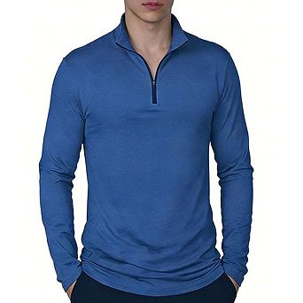 Men’s Quarter Zip Long Sleeve Performance Sun Shirt Quick Dry Pullover