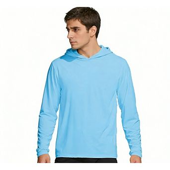 Men’s Hooded Sun Protection Shirt Long Sleeve UV Blocking Cover Up