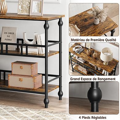 Entryway Table, Console Table with 3-Tier, 43" Entryway Table with Storage