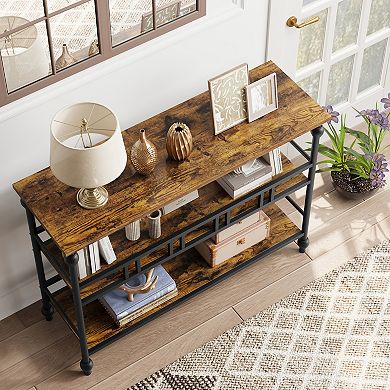 Entryway Table, Console Table with 3-Tier, 43" Entryway Table with Storage