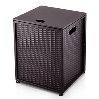 Outdoor Propane Tank Cover Table 16-Inch Metal Hideaway Side Table with Handles