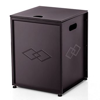 Outdoor Propane Tank Cover Table 16-Inch Metal Hideaway Side Table with Handles