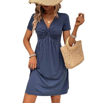 classic short sleeve mini dress Hunter Green Short Sleeve Mini T-Shirt Dress -All Dresses