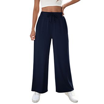 GlowSol Womens Casual Wide Leg Drawstring High Waist Baggy Athletic Sweatpants with Pockets