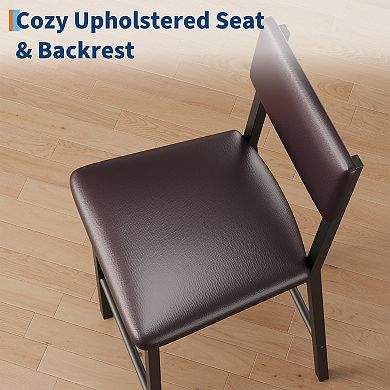 5-Piece Counter Height Dining Set, Kitchen Table&4 PU Leather Bar Stools for Dining Room Apartment