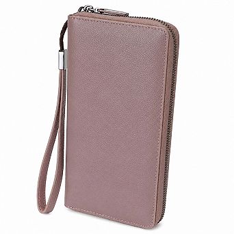 KSIZUIS RFID Blocking Leather Zip Around Wallet Large Capacity Phone Clutch Travel Purse Wristlet