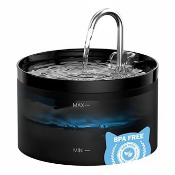Petsfit 2L Cat Water Fountain Ultra Quiet Auto Dispenser with LED Triple Filtration 2 Flow Modes