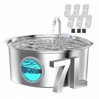 Petsfit Stainless Steel Pet Water Fountain 7L Quiet Multi-Pet Hygienic Drinking Bowl